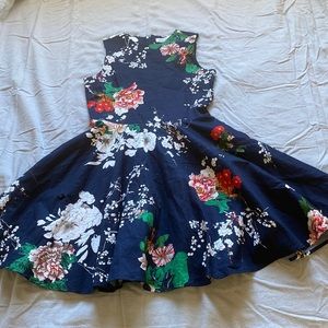navy blue floral dress